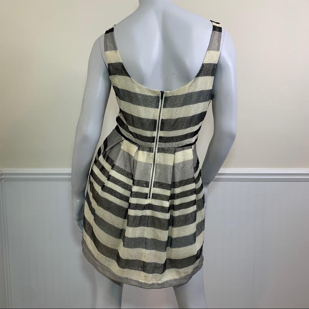 BCBG Striped Sparkle A Line Pleated Dress - Picture 5 of 7